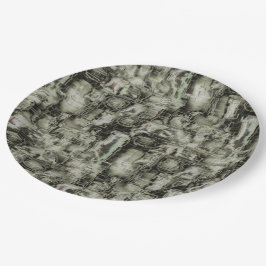 mozaïek met abstract afbeelding in grijze tinten papieren bordje