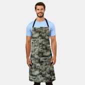 mozaïek met abstract afbeelding in grijze tinten schort (Gedragen)