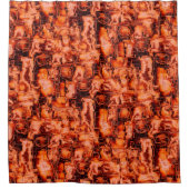 mozaïek met abstract afbeelding in koraalschoppen douchegordijn (Voorkant)