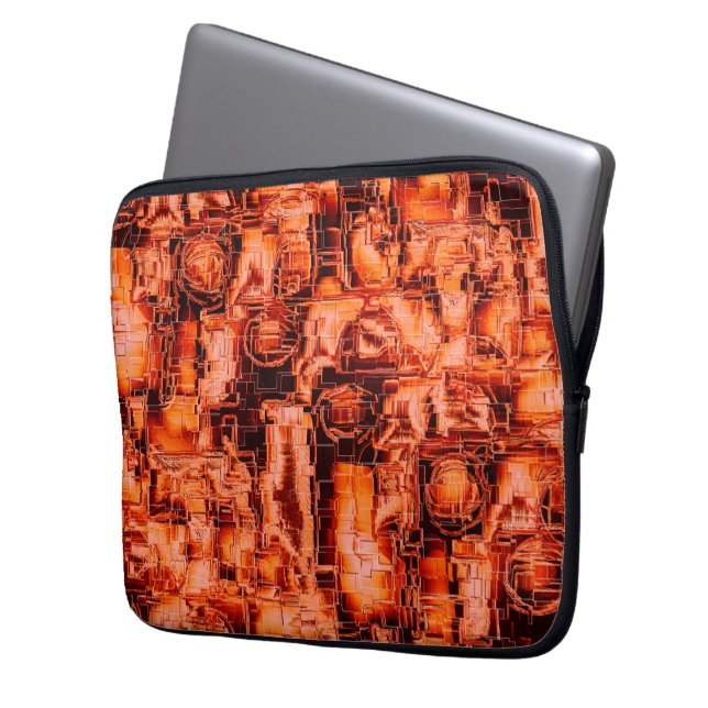mozaïek met abstract afbeelding in koraalschoppen laptop sleeve (Voorkant Links)