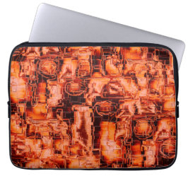 mozaïek met abstract afbeelding in koraalschoppen laptop sleeve