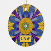 Mozaïek met Tegels in Romeinse stijl - jouw tekst  Keramisch Ornament (Links)