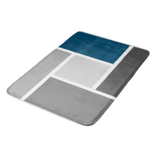 Mozaïek Modern Turquoise Wit en Grijs Badmat