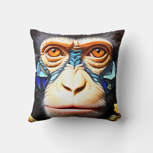 Mozaïek Monkey Kussen Gooien & Kussens (Achterkant)