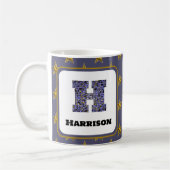 Mozaïek Monogram Gold Stars Voornaam Initiaal Koffiemok (Links)