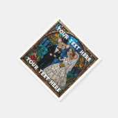 Mozaïek Muis Bruiloft Paar Glas in lood Effect. Servet (Hoek)