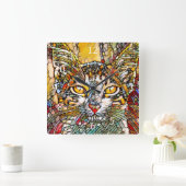 Mozaïek Multicolor Cat 697 Vierkante Klok (Huis)