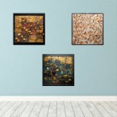 Mozaïek muurkunst met bladeren patroon muurkunst sets (Houten vloer)