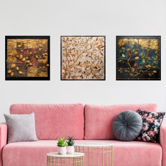 Mozaïek muurkunst met bladeren patroon muurkunst sets