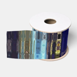 Mozaïek namaak glas Blauwe toon ontwerp Grosgrain Lint