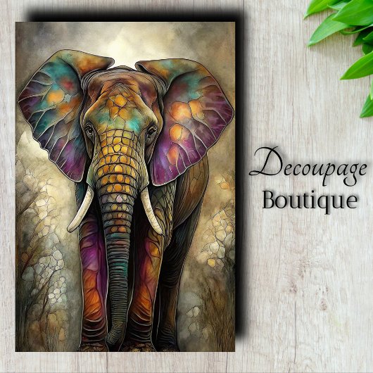 Mozaïek Olifant Decoupage Tissuepapier