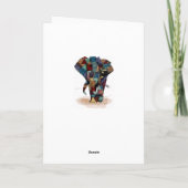Mozaïek Olifant Verjaardag Kaart (Achterkant)
