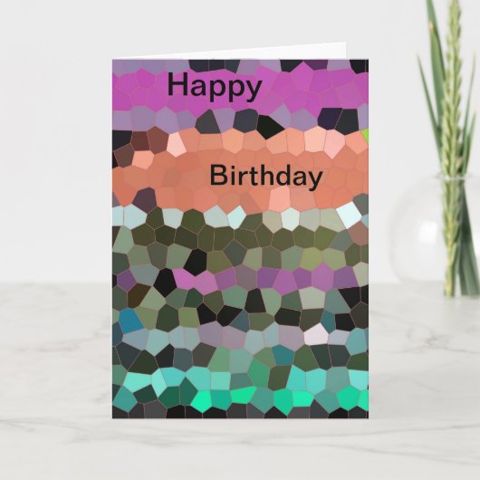 Mozaïek Ontwerp Happy Birthday Kaart (Voorkant)