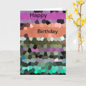 Mozaïek Ontwerp Happy Birthday Kaart (Gele Bloem)