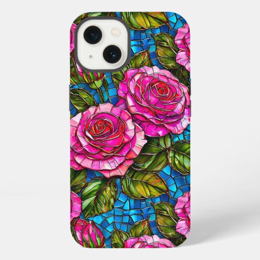 Mozaïek Oudroze Patroon iPhone Hoesje (Achterkant)