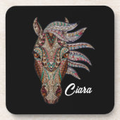 Mozaïek Paardengezicht Gepersonaliseerd Bier Onderzetter (Voorkant)