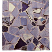 Mozaïek Paars Lavender Modern Terrazzo Art Design Douchegordijn (Voorkant)
