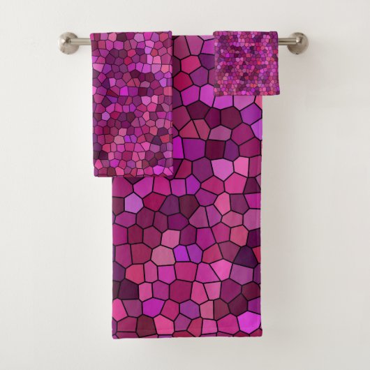 Mozaïek Paars Roze Bad Handdoek (Insitu)