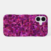 Mozaïek Paars Roze iPhone 16 Hoesje (Achterkant horizontaal)