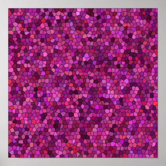 Mozaïek Paars Roze Poster (Voorkant)