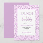 Mozaïek Paarse brunch & bubbeluitnodiging Kaart (Voorkant / Achterkant)