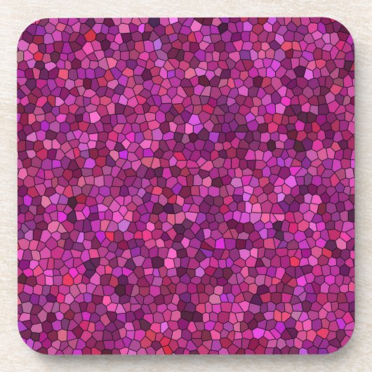 Mozaïek Paarse Roze Bier Onderzetter (Voorkant)