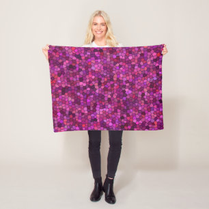 Mozaïek Paarse Roze Fleece Deken