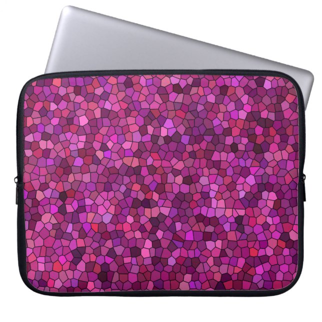 Mozaïek Paarse Roze Laptop Sleeve (Voorkant)