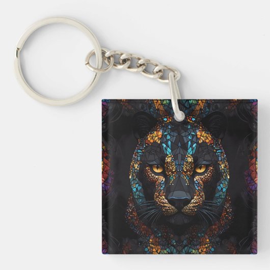 Mozaïek Panther Art Sleutelhanger (voorkant)