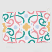 Mozaïek/pastel/veer Golfhanddoek (Horizontaal)