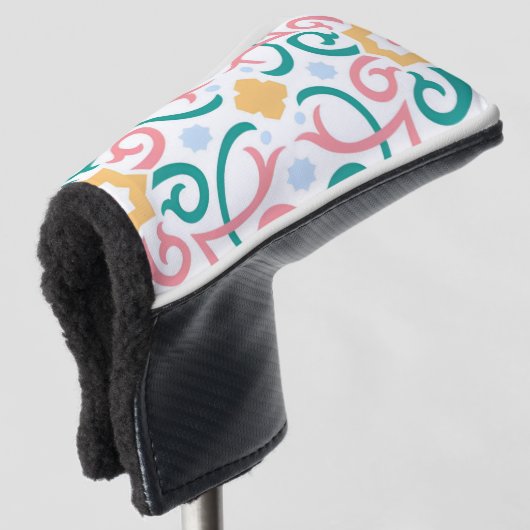 Mozaïek/pastel/veer Golfheadcover (3/4 voorkant)