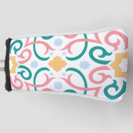 Mozaïek/pastel/veer Golfheadcover (Voorkant)