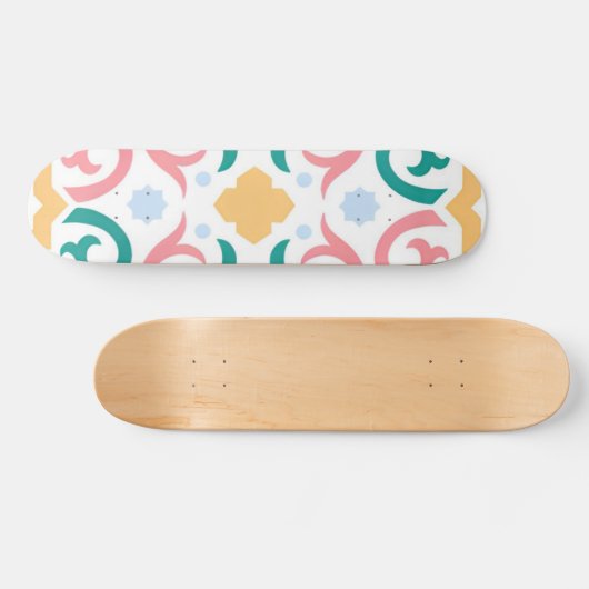 Mozaïek/pastel/veer Persoonlijk Skateboard (Horizontaal)