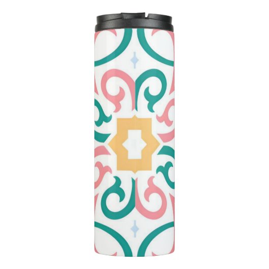 Mozaïek/pastel/veer Thermosbeker (Achterkant)