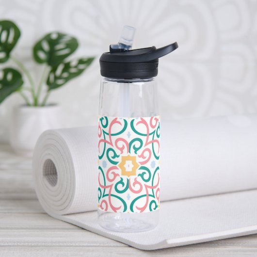 Mozaïek/pastel/veer Waterfles (Insitu)