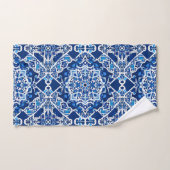 Mozaïek Patroon in Indigo en Kobalt Blauw Bad Handdoek (Handdoek)