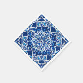 Mozaïek Patroon in Indigo en Kobalt Blauw Servet (Hoek)