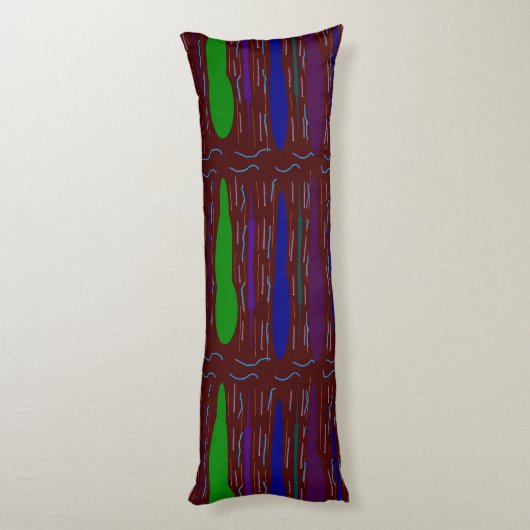 Mozaïek patterend in paarse blauw rood zwart lichaamskussen (Achterkant (Verticaal))