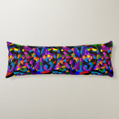 Mozaïek patterend in paarse blauw rood zwart lichaamskussen (Voorkant)