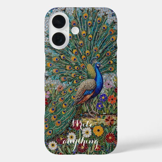 Mozaïek Pauwentuin Artistische iPhone Hoesje (Achterkant)