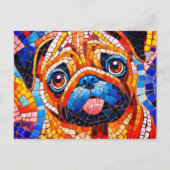 Mozaïek Pug Briefkaart (Voorkant)