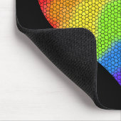 Mozaïek Rainbow Heart op zwarte achtergrond Muismat (Hoek)