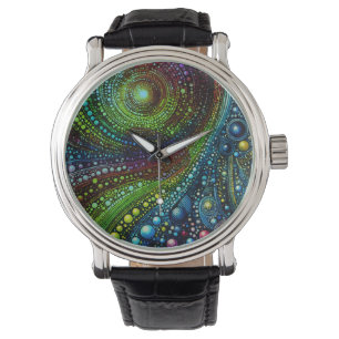 Mozaïek Regenboog Abstracte Kunst 1208 Horloge