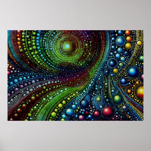 Mozaïek Regenboog Abstracte Kunst 1208 Poster (Voorkant)