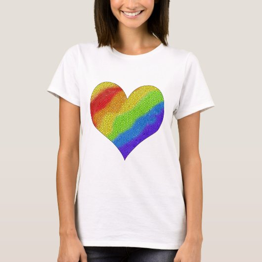 Mozaïek Regenboog Hart - T-shirt (Voorkant)