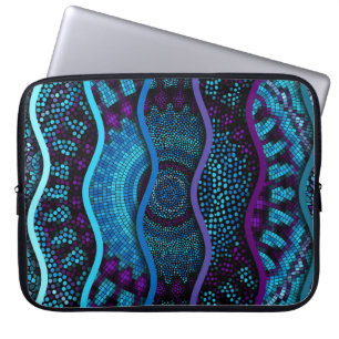  mozaïek: reliëf golven textuur. laptop sleeve