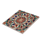 Mozaïek rood groen decoratief tegeltje (Zijkant)