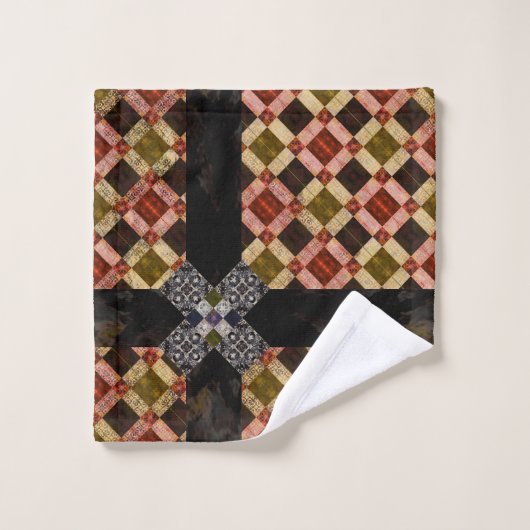 mozaïek-rood washandje (Wasdoekje)