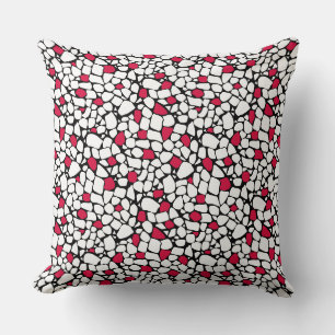 Mozaïek rood wit zwart abstract patroon tegel retr kussen