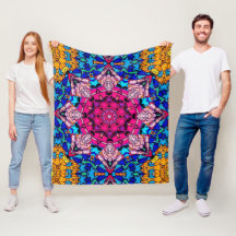 Mozaïek Roze Mandala Bloemen Psychedelische Retro